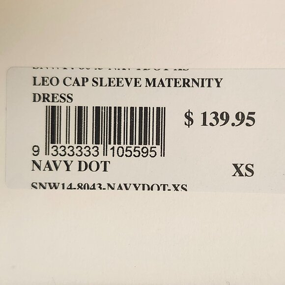 Soon Maternity Women's Navy Dot Midi Dress W/High Neckline Size XS, S & L - Picture 5 of 6